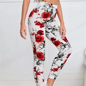 SHEIN Floral Print Skinny Pants Sz 8/10